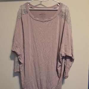Torrid Lavender Lace Sleeve Long Sleeve Top